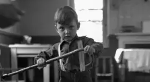 A Young Boy With Polio