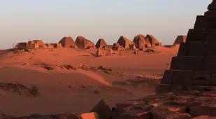 Meroe Pyramids At Sunrise