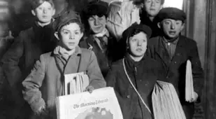 Newsboys Near Brooklyn Bridge