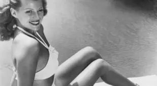 Rita Hayworth By A Pool
