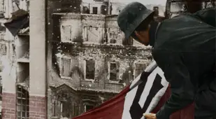 A Man With A Nazi Flag