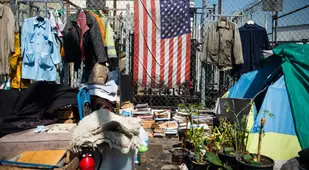 American Flag In Skid Row