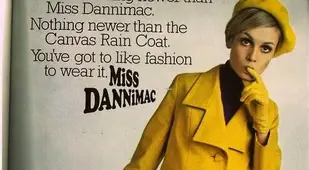 Twiggy Modeling A Raincoat