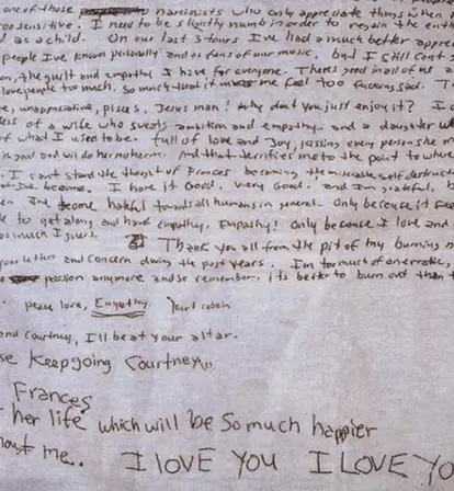 Kurt Cobain Suicide Note