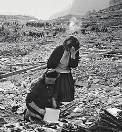 Women In Rubble Of Vajont Dam