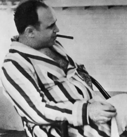Al Capone Smoking And Sitting