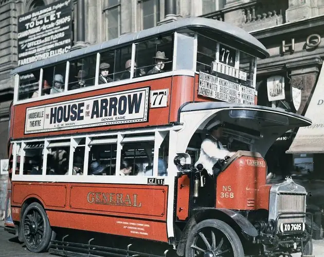 england in color double decker