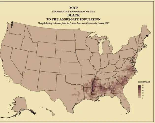 Map America Black Population