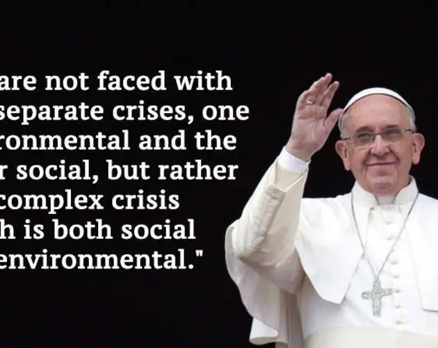 Pope Francis Climate Change Quotes Black