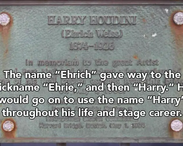 Harry Houdini Name Plate
