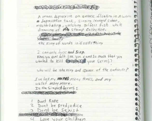 Kurt Cobain Journals 106