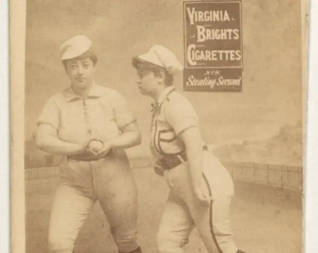 Stealing Second Baseball Girls, From Type 2 Series of Baseball Cards