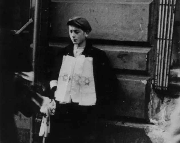 Jewish Ghettos Boy With Sign