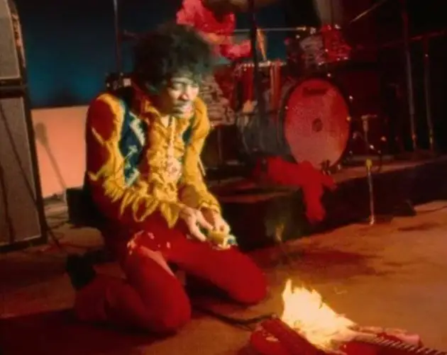 Hendrix Burns Guitar At Monterey