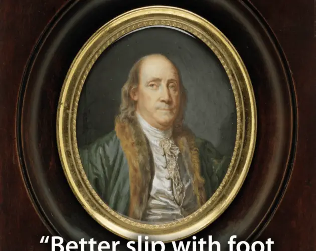 Framed Rendering Of Benjamin Franklin