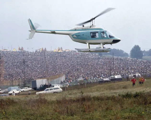 Helicopter Descends On Woodstock