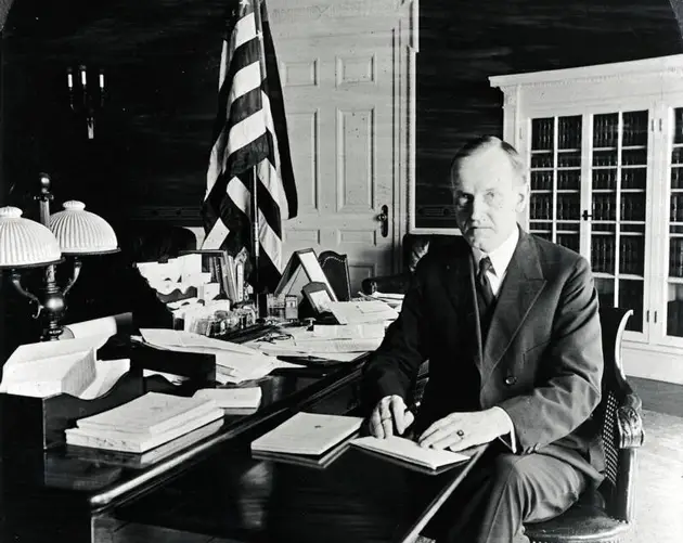 Calvin Coolidge In The Oval Office