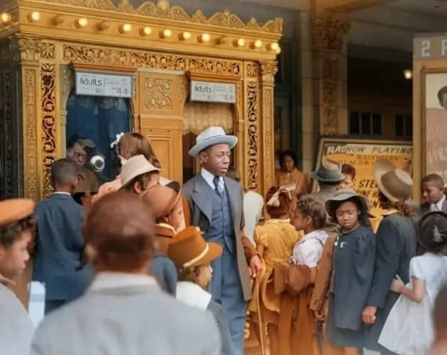 Children Outside A Movie Theater