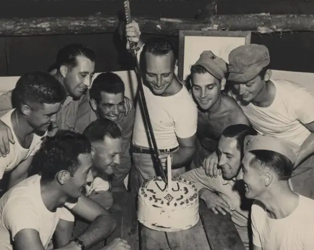 Vj Day Cake And Samurai Sword