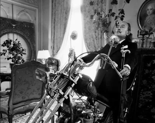 Salvador Dali On A Motorcycle