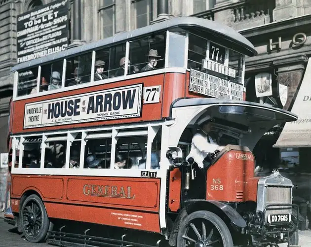 england in color double decker