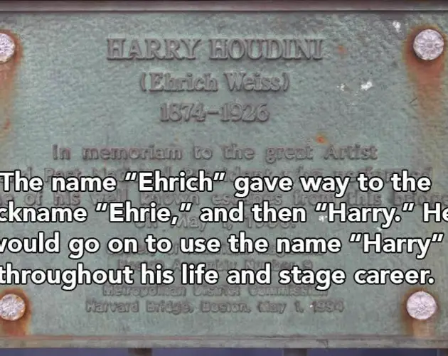 Harry Houdini Name Plate