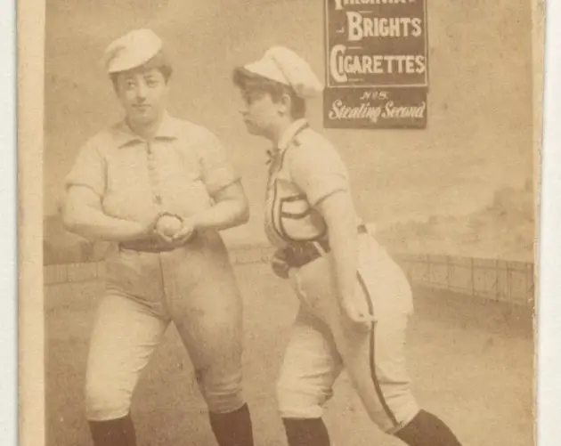 Stealing Second Baseball Girls, From Type 2 Series of Baseball Cards