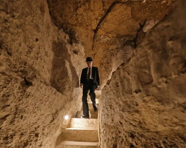 Lit Stairwell Inside Pyramid Of Djoser