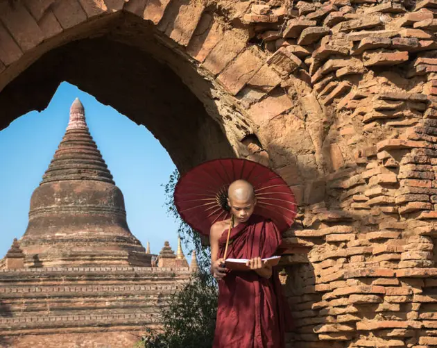 Young Monk At A Temple