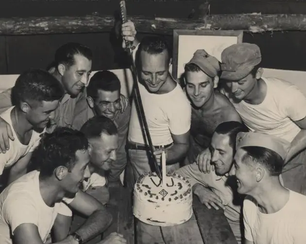 Vj Day Cake And Samurai Sword