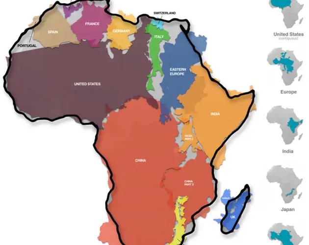 True Size Of Africa Map