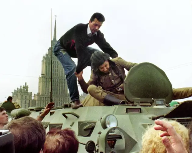 Demonstrator Fighting With Soldier