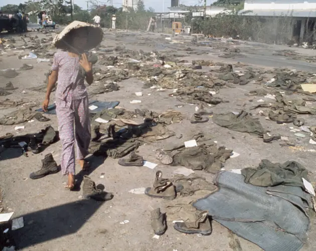 Abandoned Uniforms During The Fall Of Saigon