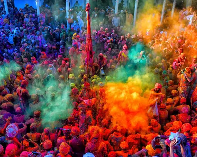 Colorful Holi Crowd