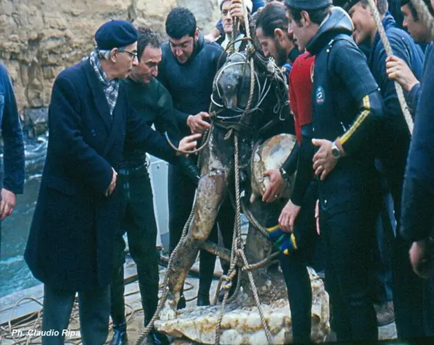 Recovering Baiae Sculpture