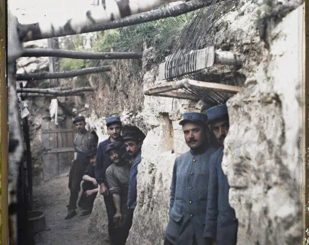 Soldiers Standing In Trench