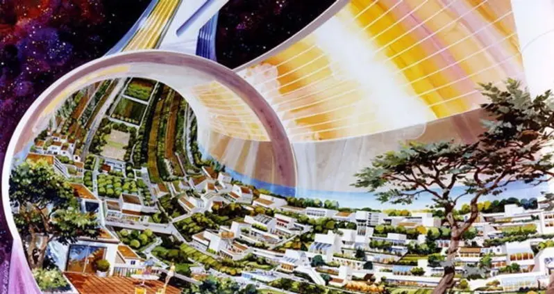 Out-Of-This-World Space Colonies As Imagined By NASA In The 1970s–And Today