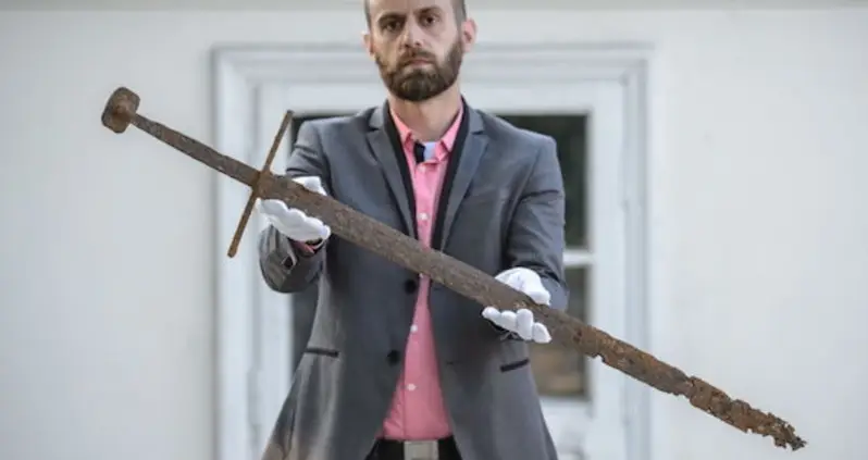 Preserved Medieval Sword Pulled Out Of Polish Bog