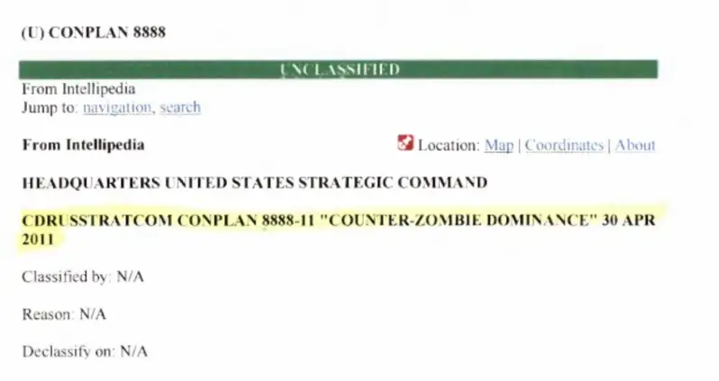 CONOP 8888: The Pentagon’s Plan For Defending Against A Zombie Apocalypse