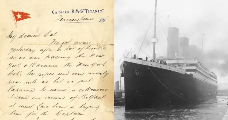 Uncovered Titanic Love Letter Reveals Near-Disaster Days Before It Hit The Iceberg