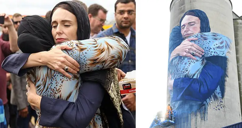 75-Foot Mural Of Jacinda Ardern Hugging A Muslim Woman Sparks Reverence And Rage In Australia