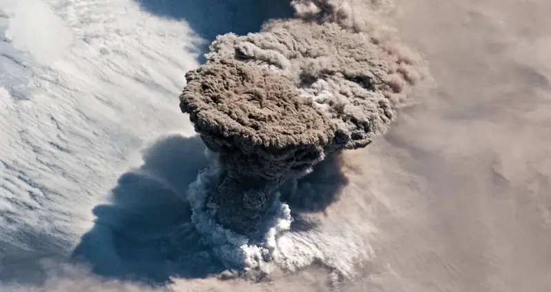 See The Surprise Eruption Of Russia’s Raikoke Volcano From Space