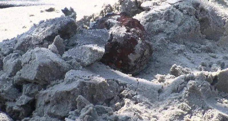 Couple Stumbles On Civil War Cannonballs Washed Up On A Beach Following Hurricane Dorian