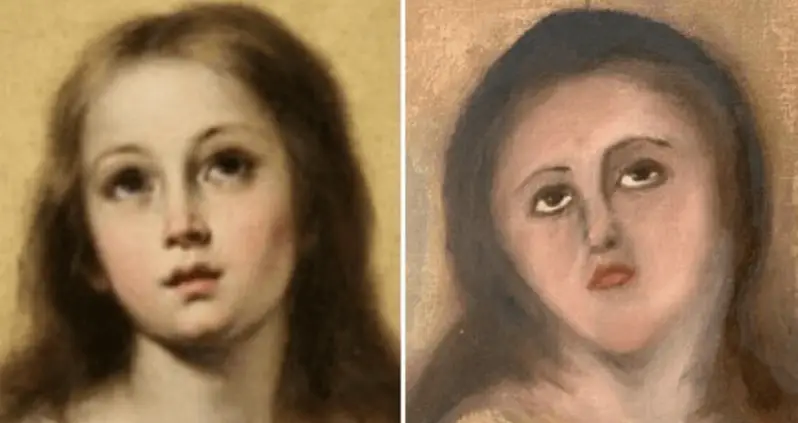 Failed Restoration Leaves Famous Painting Of The Virgin Mary Unrecognizable