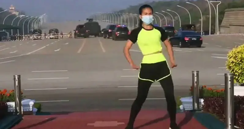 Watch This Aerobics Teacher Unknowingly Record A Military Coup While Filming Her Dance Routine In Myanmar