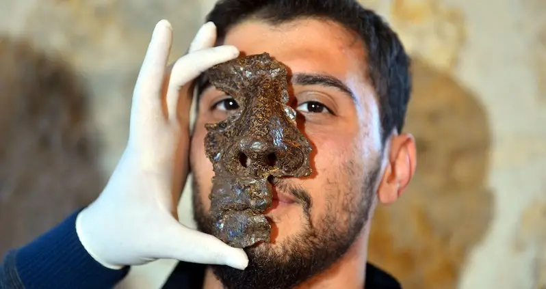 Archaeologists Unearth Roman Soldier’s 1,800-Year-Old Face Mask In Ancient City Of Hadrianopolis