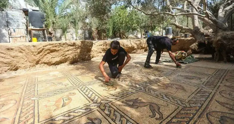 A Farmer In Gaza Just Uncovered An Ancient Byzantine Mosaic Beneath His Olive Orchard
