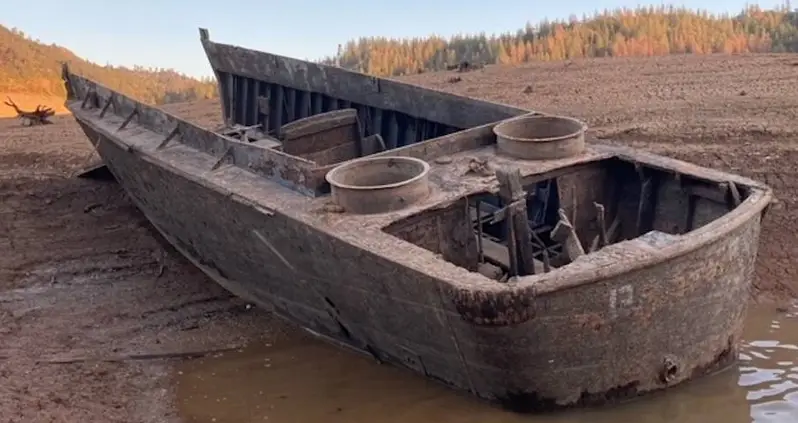 World War II ‘Ghost Boat’ Revealed In Drought-Stricken California Lake, Leaving Experts Baffled
