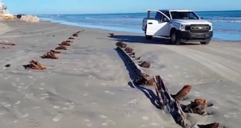 Mysterious Structure Seen Poking Out Of Florida Beach Determined To Be A Shipwreck From the 1800s