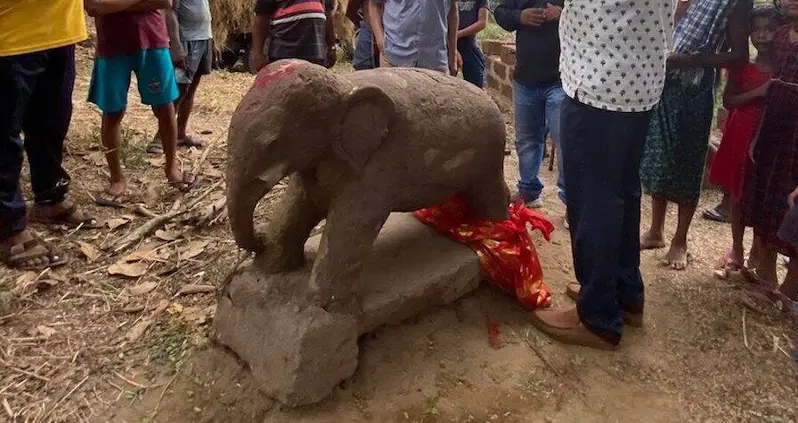 Archaeologists Unearth 2,300-Year-Old Buddhist Elephant Statue In India